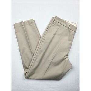 Brooks Brothers Advantage Chino Clark Fit Pant Men 36x30 Khaki Cotton Flat Front
